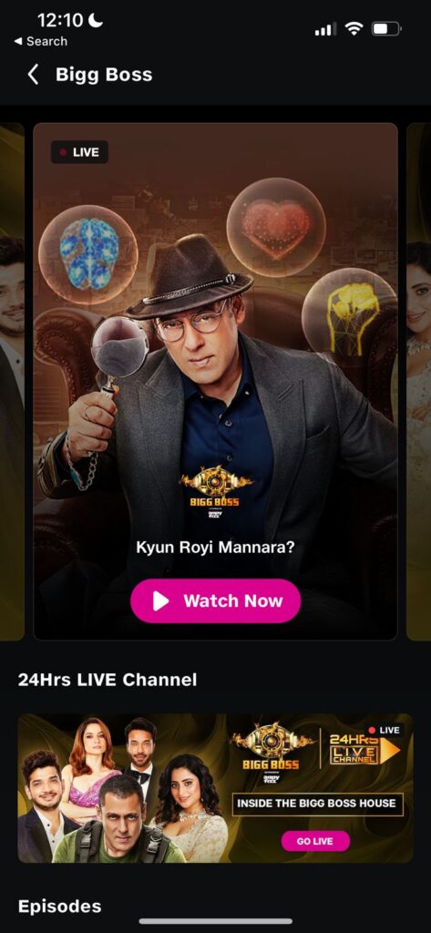 Play Recent Episode or 24HrsLive