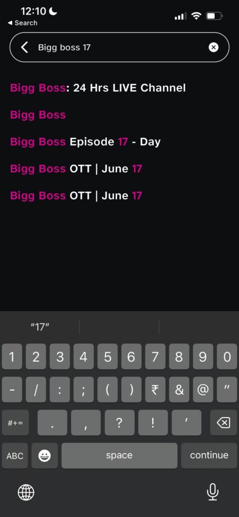 Search 'Bigg Boss'